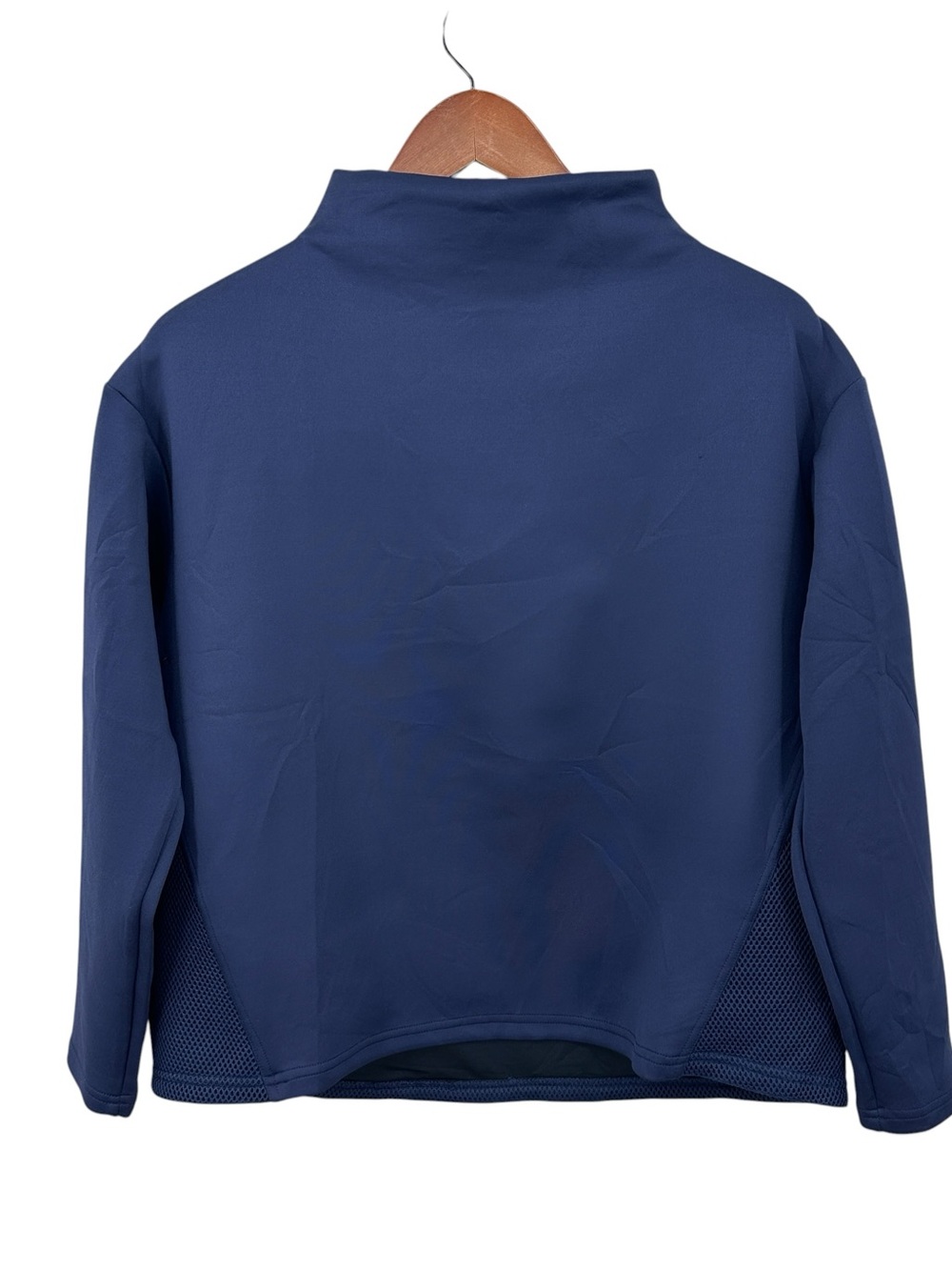 ADAY Like a Boss Mock Neck Pullover Sweatshirt Blue